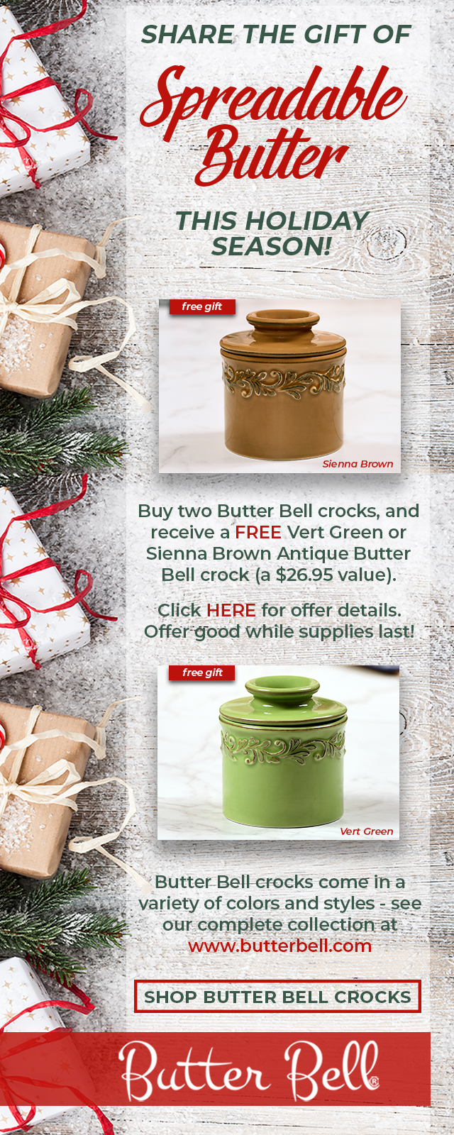 Sienna Antique Collection Butter Bell Crock 
