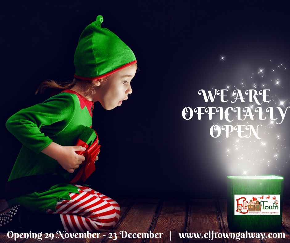 🥁🥁🥁Our doors are officially open and we're so looking forward to welcoming you to #elftowngalway 
With LIMITED TICKETS 🎫 now remaining for weekends. BOOK NOW to avoid disappointment. To book ow.ly/6yHi50x44q4
#christmasingalway #elftowngalway #christmasexperience