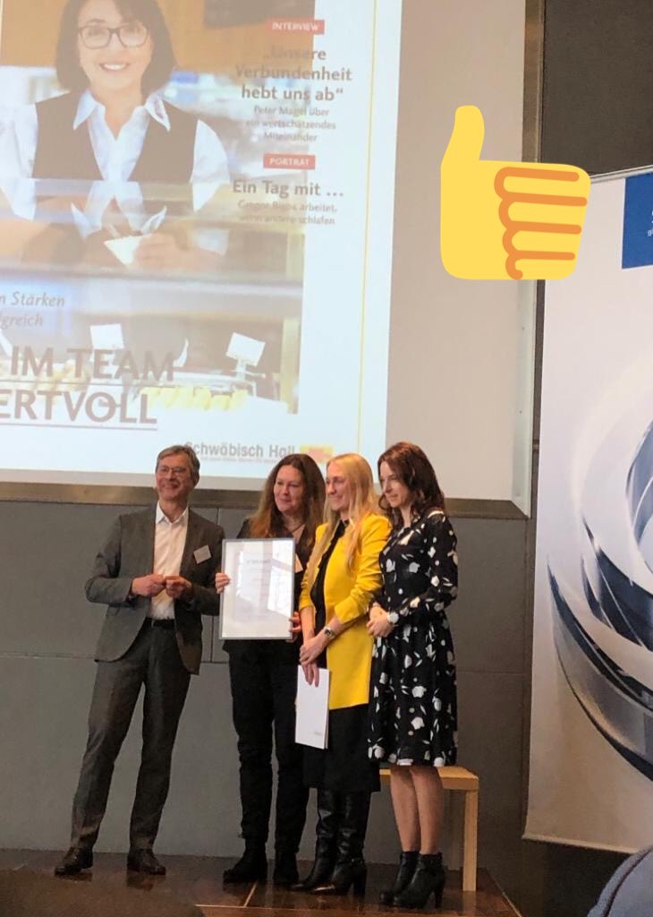 Glückwunsch an das tolle Team von @planetcgmbh und @SchwaebischHall!! Silber beim #ewaaward für #InterneKommunikation.🥳