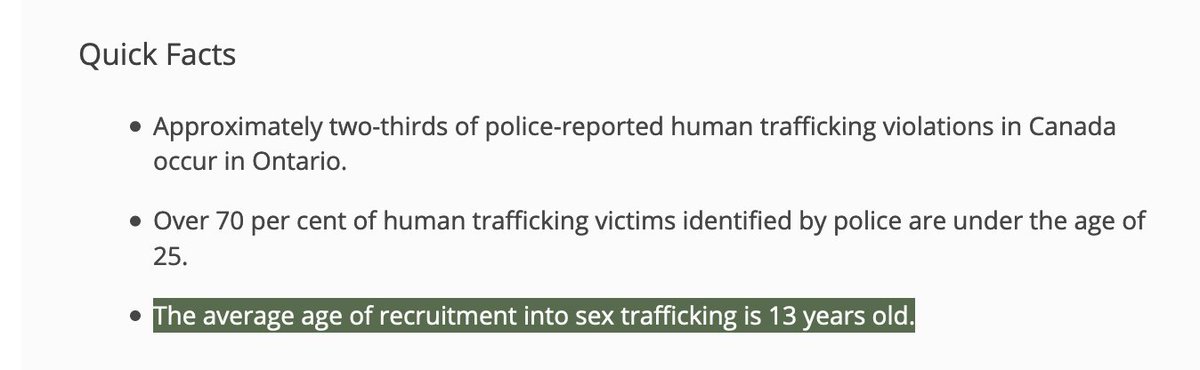 Second, this report cites three statistics to claim that trafficking is a major problem in Ontario. The first two aren't prevalence statistics — neither says how many reports were made. The third is completely false.