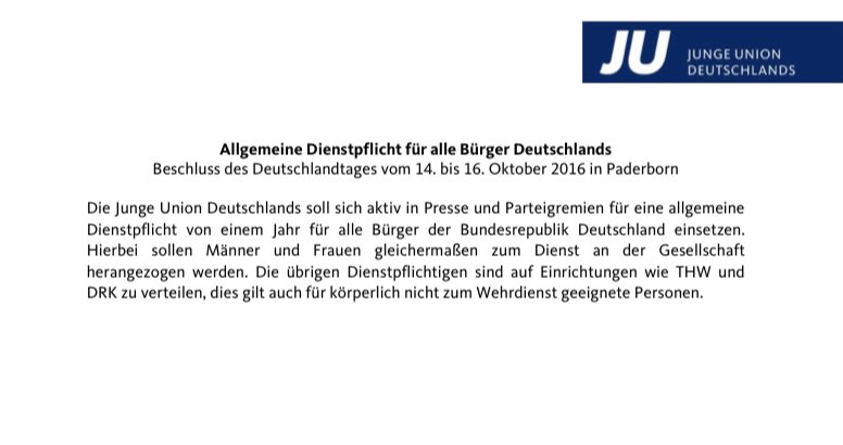Patrick_Bron's tweet photo. Übrigens: bereits 2016 war die #Dienstpflicht Thema. Beschlossen auf dem #DLT16 in Paderborn. Lang ist es her und der @SCPaderborn07 spielte noch in der 3. Liga 😉#Servicetweet https://t.co/yCPmzUP3YR