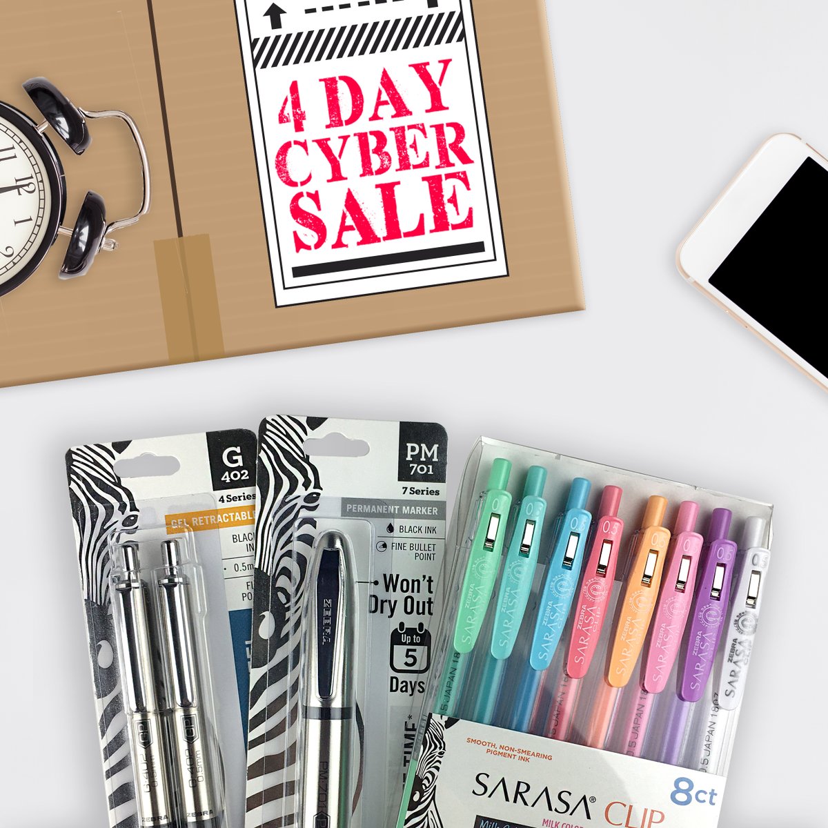 ZebraPen's tweet photo. We've got something for everyone on your shopping list…even yourself. Start your holiday shopping with 40% off sitewide* and free shipping over $5 now through Dec 2. *Exclusions apply.  https://t.co/Gba4FWwEaz #ZebraStore https://t.co/G6Sgxi6yc2