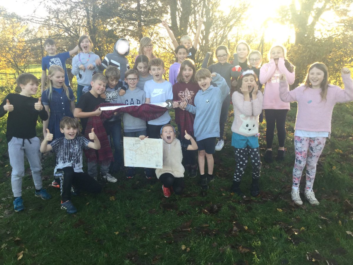 TickfordPark's tweet photo. Year 5 have discovered a possible Viking artefact after following a treasure map with Viking runes on it. Could it be ‘Death Bringer’ from our class novel? #TPmoonstone #TP4history #TP4reading https://t.co/8DitaC4GNc
