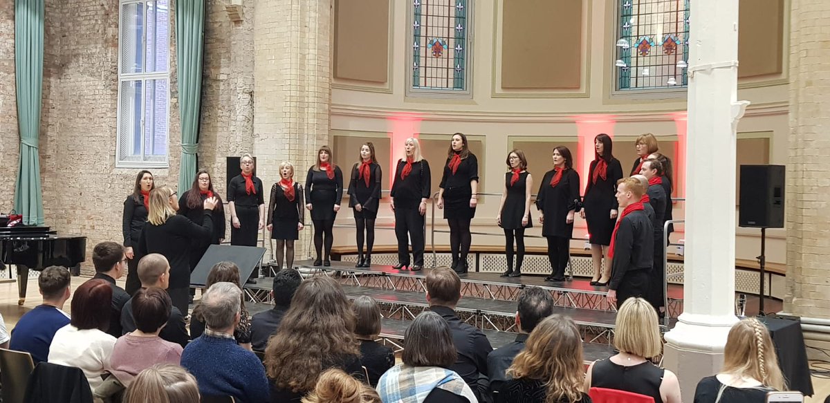 the_halle's tweet photo. Next we welcome the @AJBellGroup workplace choir with Debbie Prince to the stage for their first ever performance as part of the #HalleCorporateChoirCompetition 👏👏👏 #2019HalleCCC #SingingWhileYouWork https://t.co/GSBI0IMXS1