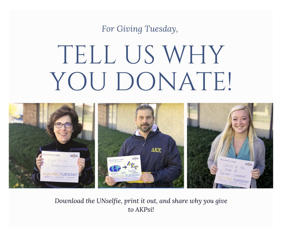 Why do you donate? Tell us! Download the AKPsi UNselfie and share why you think it is important to give to the Fraternity.
ow.ly/3lJi50xb67j