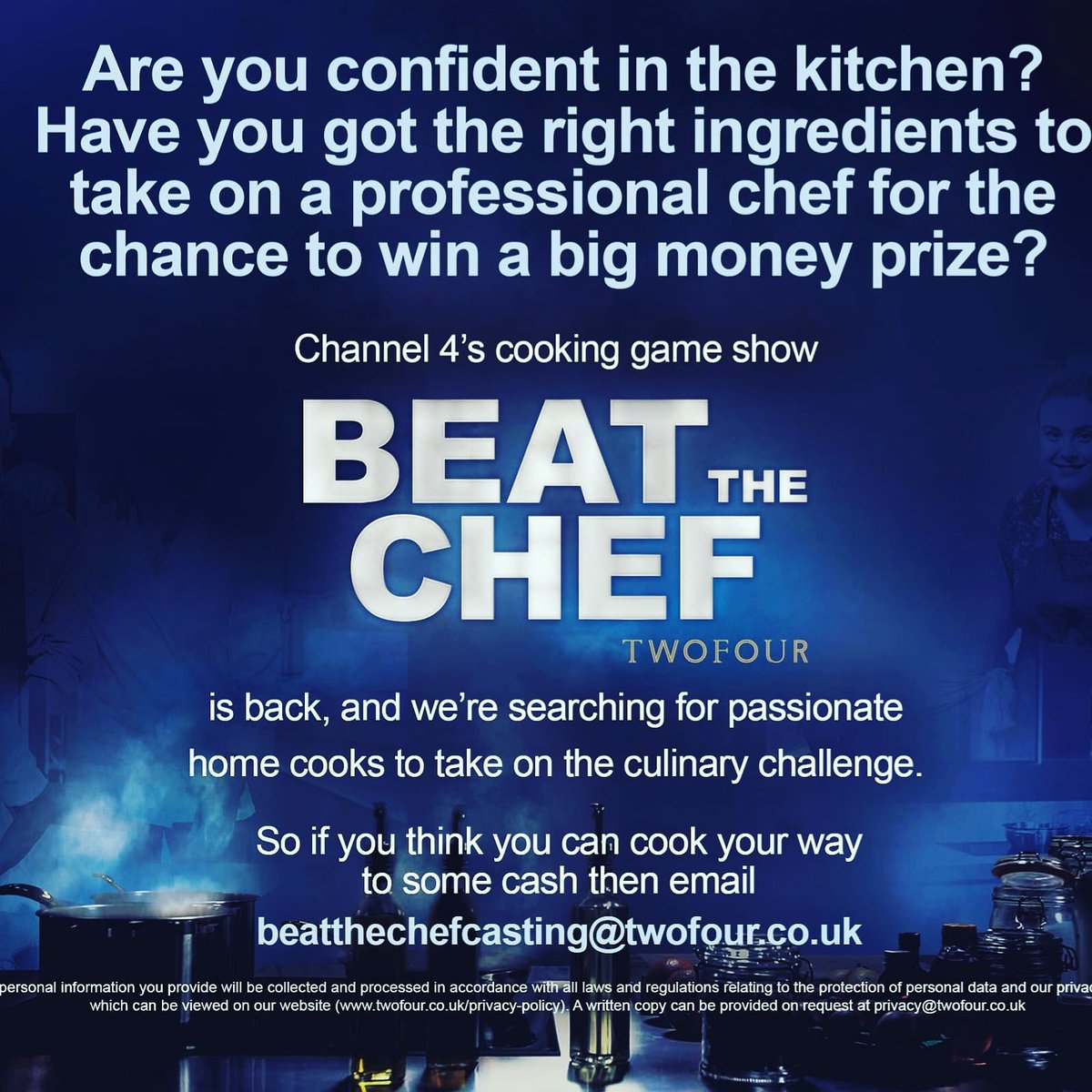 Any foodies fancy their chances? Apply! Beat The Chef is back and is looking for contestants to take on Britain’s best chefs! Give it a RT please.