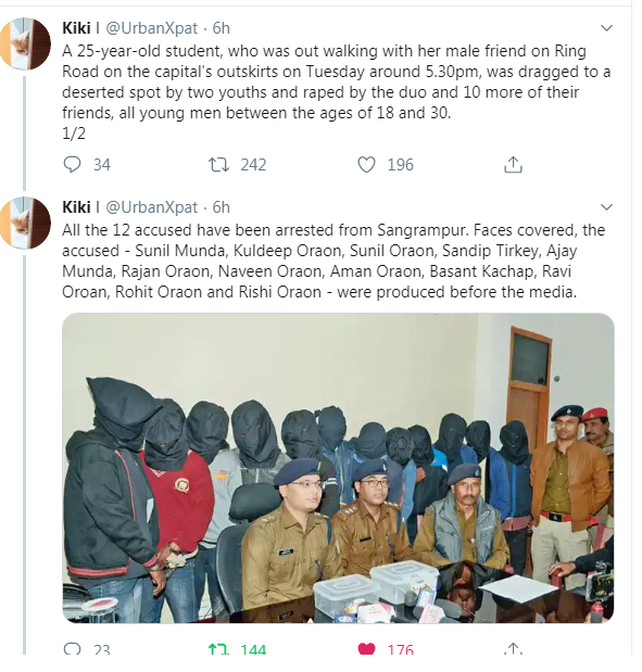 imMAK02's tweet photo. 4 cities, 4 rape cases in India. 

pic 1 : 26 yo #priyanakareddy gangraped and burnt alive in Hyderabad

pic 2 : 19yo Roja was raped and murdered in Kanchipuram,TN

Pic 3 : 25yo  gangraped in Ranchi

Pic 4 : 14 yo raped in Vadodara. 

#JusticeForRoja #Nirbhaya #RIPPriyankaReddy https://t.co/hxglZCwrOZ