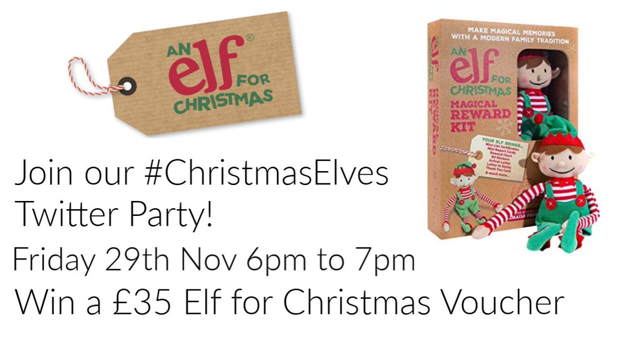 Follow me and <a href="/ElfforChristmas/">Elf for Christmas</a> and join the conversation today between 6pm and 7pm GMT using the hashtag #ChristmasElves for your chance to win a £35 voucher for the Elf for Christmas website. Over 18s, UK only t&amp;Cs here bit.ly/32MLwYI