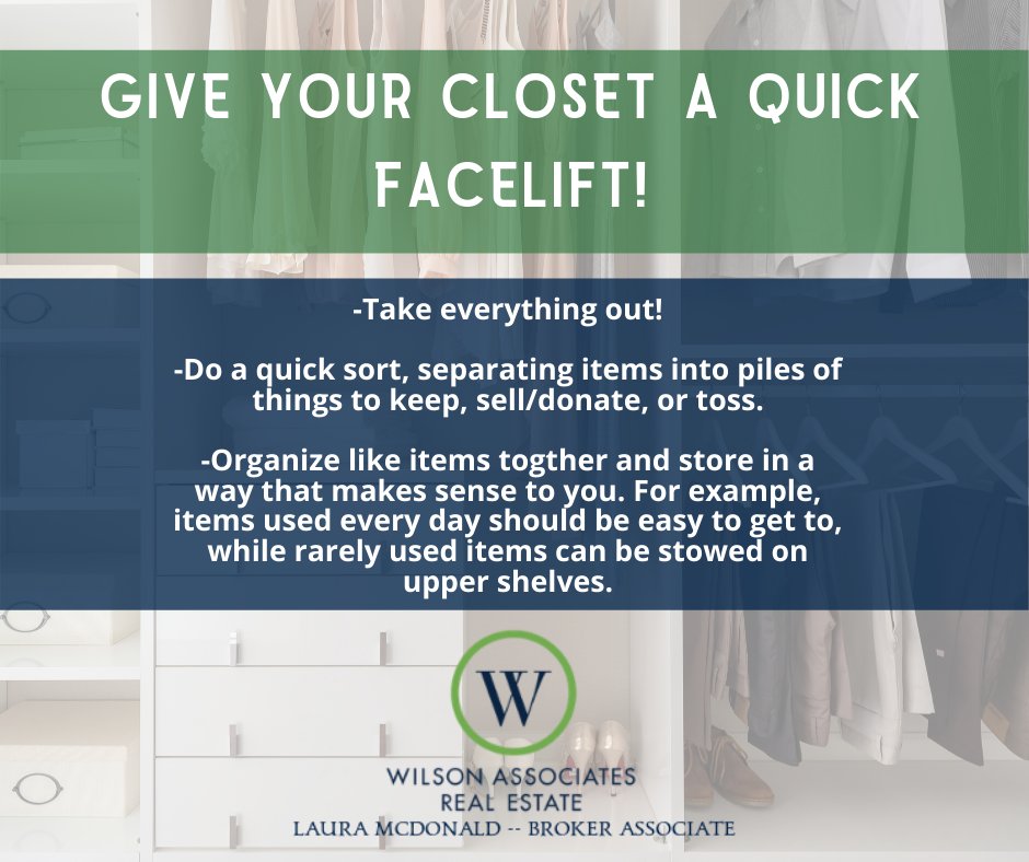 What would you give for an organized closet? #WilsonAssociates #WilsonAssociatesRealEstate #GreenvilleRealEstate #ClosetOrganization