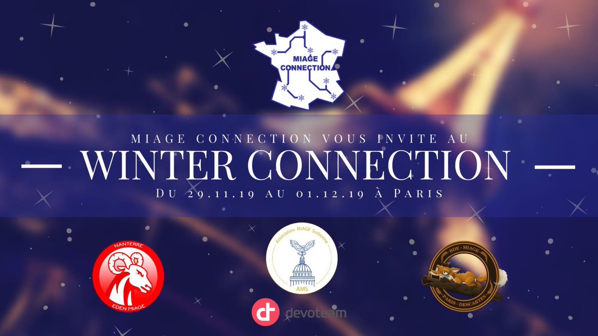 Nous sommes en route pour le Winter, l’évènement de <a href="/MIAGEConnection/">MIAGE Connection</a> ! L’occasion pour nous de se retrouver entre Miagistes et d’aborder des problématiques liées à la formation avec les administrateurs ! 😉 
#MIAGE #MIAGEConnection