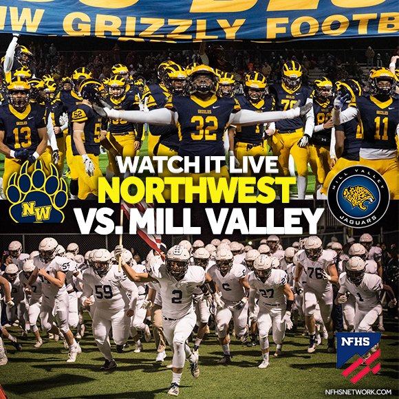 SPREAD THE WORD! Not making the trip to Pittsburg? WATCH the Class 5A state championship broadcast between <a href="/NWGRIZZLYFB/">NORTHWEST FOOTBALL</a> and <a href="/MVJaguar/">Mill Valley Football</a> LIVE on the NFHSNetwork. bit.ly/2XZ1TR0 

<a href="/Wichita_NW/">Wichita Northwest HS</a> @USD_232 @MikeLavieri
@GPCwallace <a href="/BarstoolMill/">Barstool Mill Valley</a>