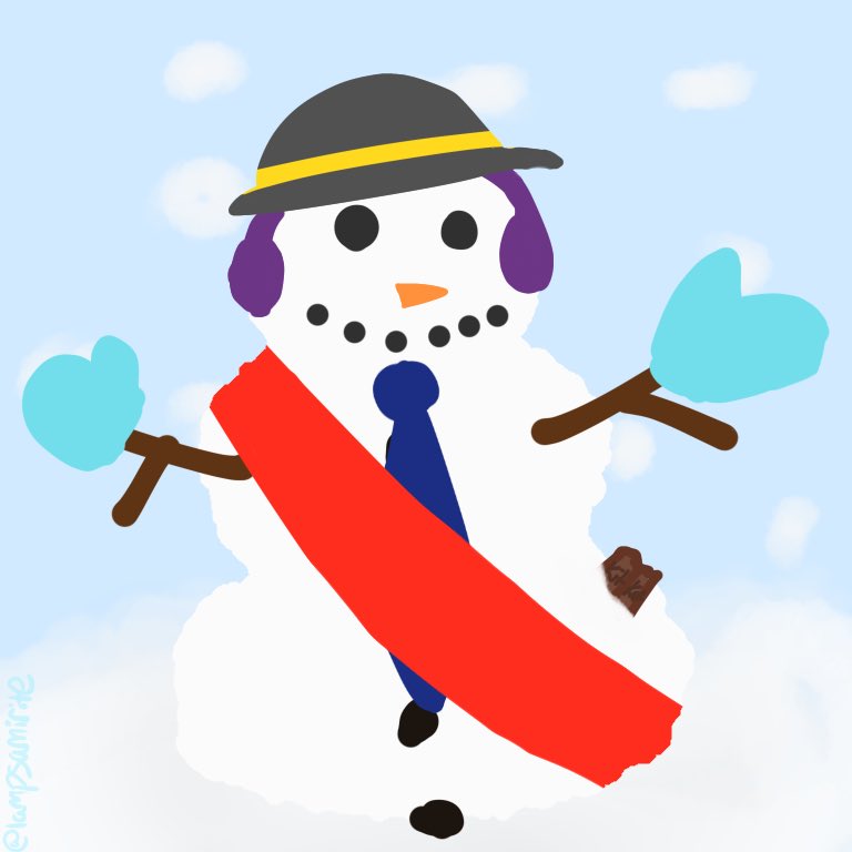 FandersFor's tweet image. The Sanders Snow man :) (i imagine deceit took the hat right after it was made)
