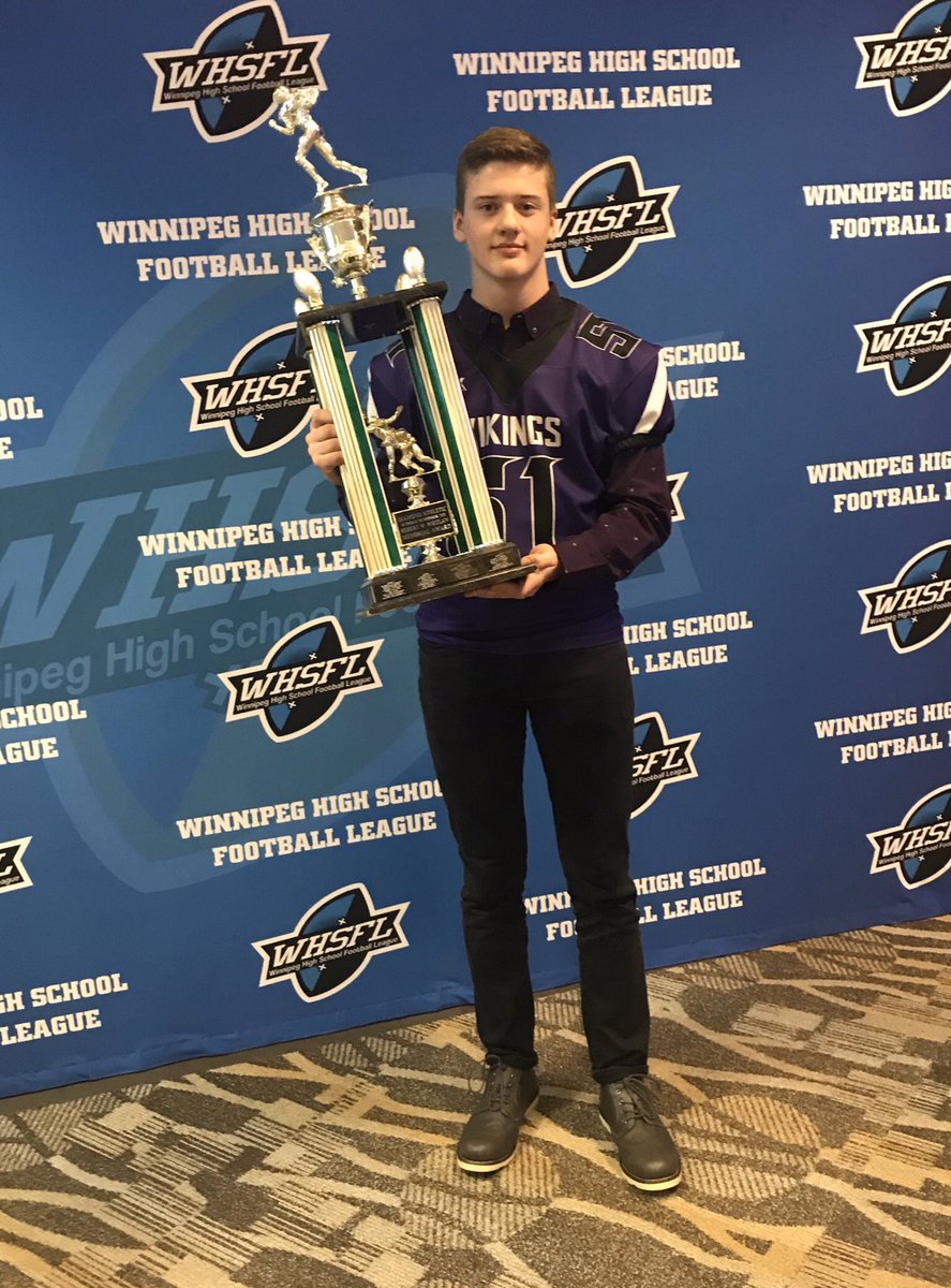 VMFootball's tweet image. Congrats to Jacob Doerksen who was the #WHSFL 1st Division rookie of the year!! #thevikingway