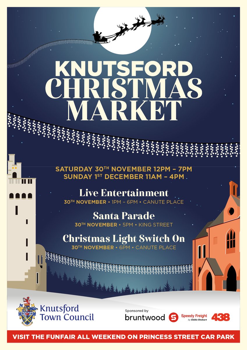 #KnutsfordChristmasMarket returns tomorrow! Tonnes of fun lined up for this weekend, check out our handy schedule below! See you for lots of festive fun tomorrow 12-7pm and Sunday 11am-4pm! Park and Ride for free from Booths Park WA16 8GS!