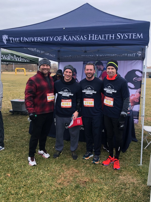 KUSportsMed's tweet photo. Our physicians had a great time at the @SportKC Thanksgiving Day 5K & Family Stroll. We're not sure who finished first, but they were all smiles. #FinishToFeast https://t.co/aChWgdf41v