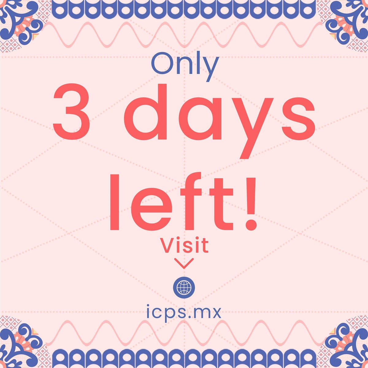 ICPS_Mx's tweet photo. *Breaking news*

Are you ready for the ICPS 2020? Registration opens in 3 days at 00:00 hrs (GMT). 

Visit https://t.co/94ugYzPcjO for more information. #ICPS2020 #Puebla2020 #Mexico https://t.co/7P5For0NxW