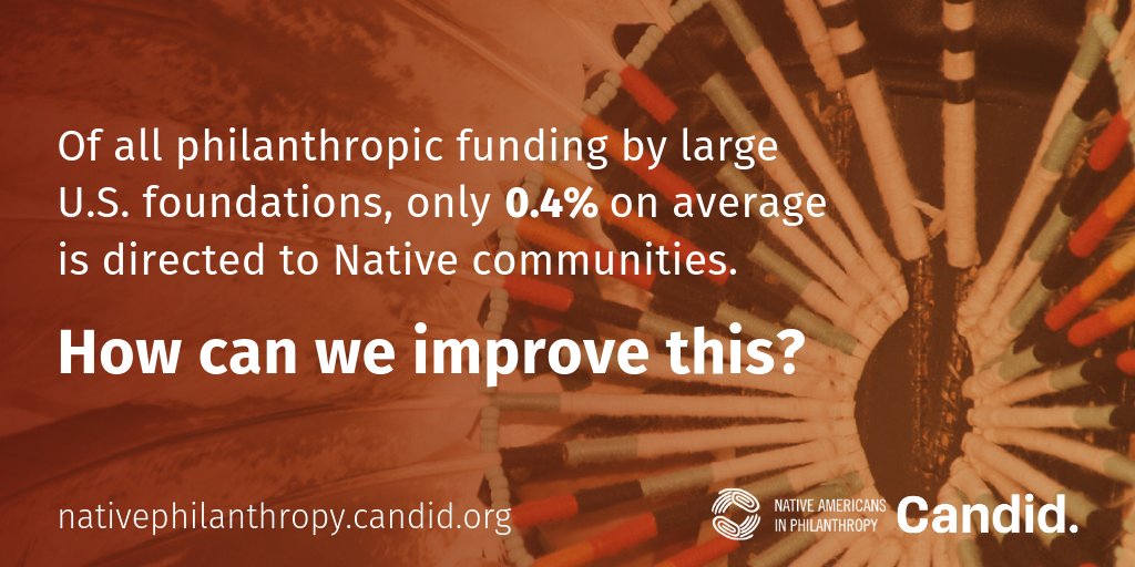 Philanthropic funding to Native organizations is only 0.4% of total funding on average. While Native communities continue to be resilient in the face of limited funding, we know more funding is necessary to support thriving communities. Nativephilanthropy.candid.org