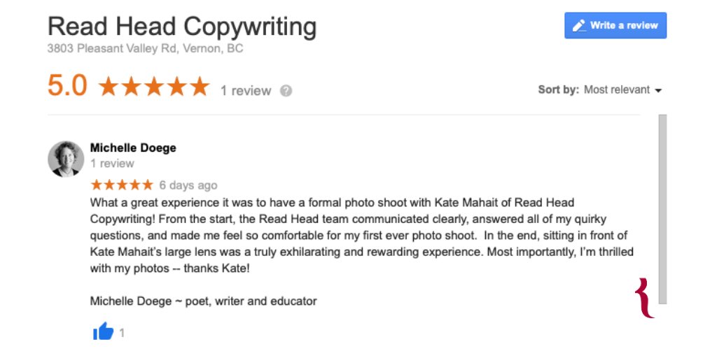 ReadHeadStudio's tweet photo. ๐๐ท๐Thank you, Michelle for taking the time to share your review with us on Google! ๐ #googlereviews #testimonial #ReadHeadsHaveMoreFun #GreatPhotosGetResults #professionalheadshots #corporatephotography #vernonphotographer #okanaganphotographer #kelowna #VernonBC https://t.co/H5NiW3Kg2P