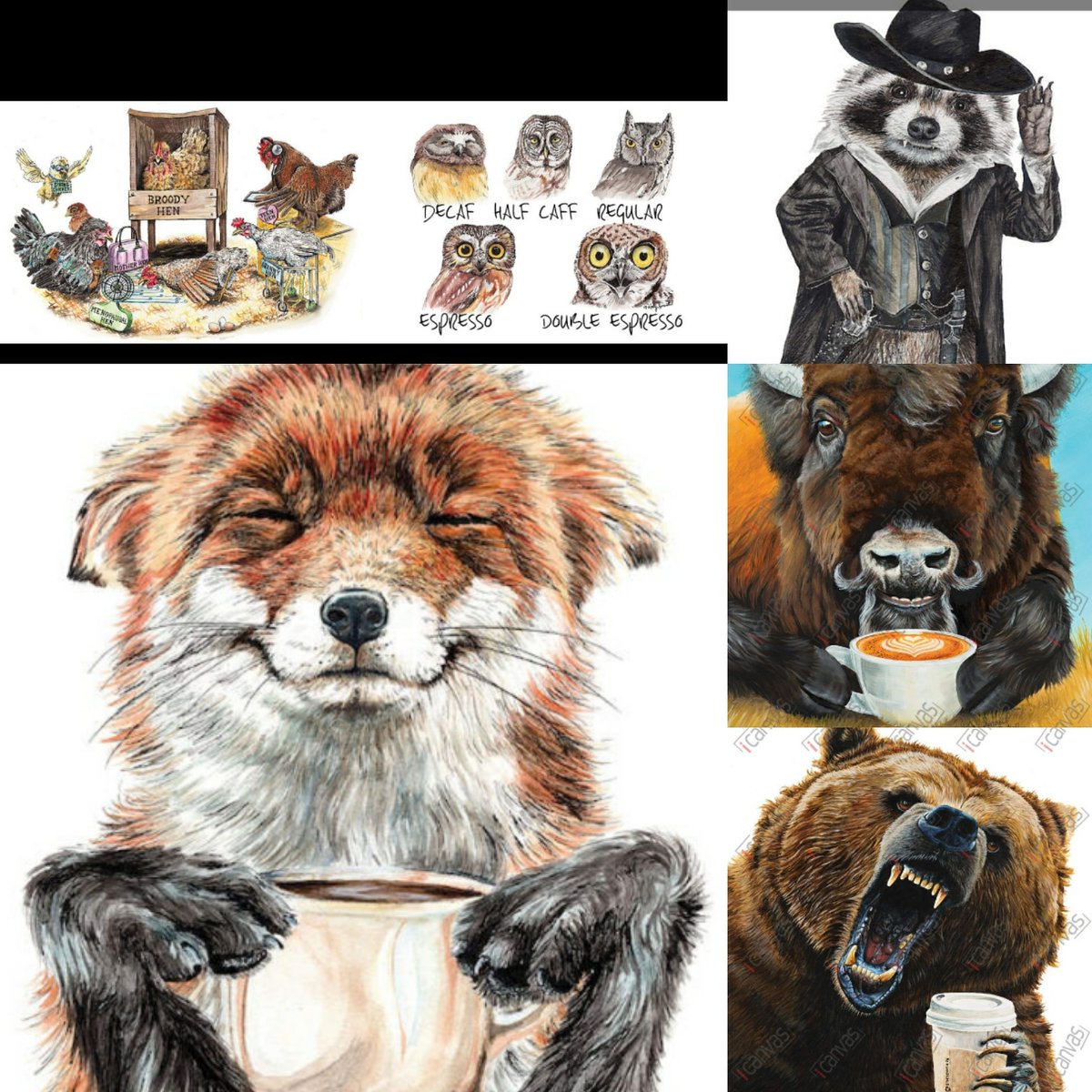 HollySimental's tweet photo. 35% off today at my store in Noir gallery. https://t.co/IOWM3ijCBz #BlackFriday #blackfridaysale #christmassale #gift #giftideas #giftidea #gifts #art #painting #artist #animal #AnimalKingdom #AnimalsToFallFor #wildlife #animallover #wildlifeart #fox #coffee #coffeemug #raccoon https://t.co/MVSTMRWSEX