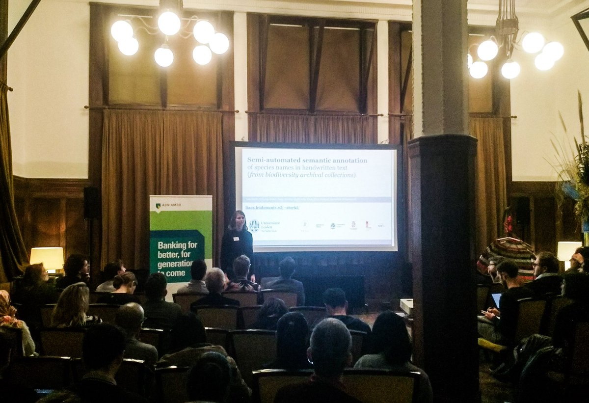 DIR 2019 - Lightning talk Edition (@dir_2019) on Twitter photo Next up in still a full house: <a href="/LiseStork/">Lise Stork</a> on identifying scientific names in handwritten text, combining computer vision with entity linking, since entities play a central role in information needs of domain experts. Presented at #ECIR2019! Now at #DIR2019 Next up in still a full house: <a href="/LiseStork/">Lise Stork</a> on identifying scientific names in handwritten text, combining computer vision with entity linking, since entities play a central role in information needs of domain experts. Presented at #ECIR2019! Now at #DIR2019