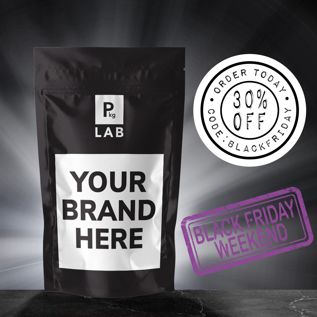 PKG_Lab's tweet image. Black Friday weekend👊 Get 30% off with code BLACKFRIDAY. Order your branded #pouches today. thepkglab.com #productpackaging #flexiblepackaging #packagingprinting #Packaging #BlackFriday2019 #blackfridaydeals #BlackFriday