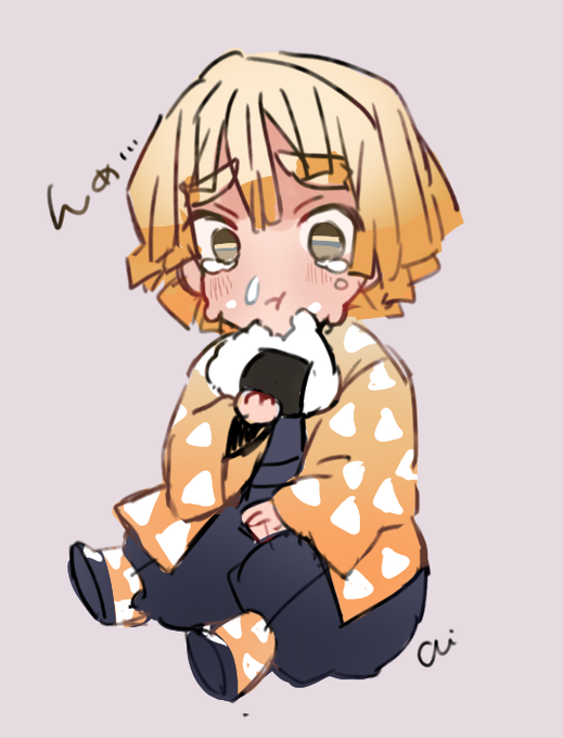 ちほさんがTwitterに投稿した我妻善逸(鬼滅の刃)のイラスト。