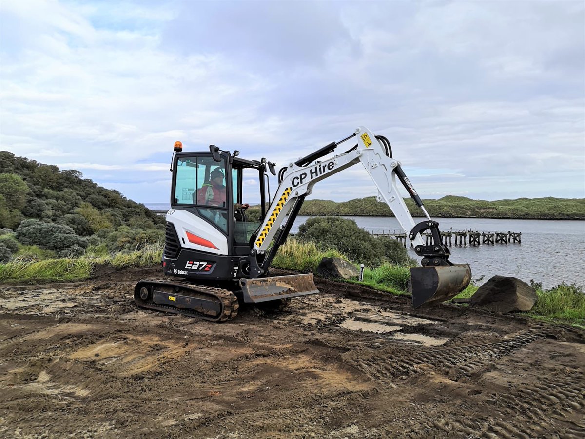 An office with a view... one of our Bobcat E27Z diggers working hard by the River Bann #cphire #bobcat