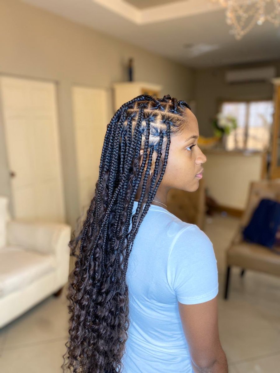 Boho Knotless braids for the season.