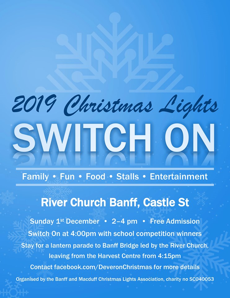 Banff's Christmas lights go on at 4pm, with a wee market fair beforehand starting at 2pm. Come along to Castle St and enjoy the festivities, Sunday 1st December.