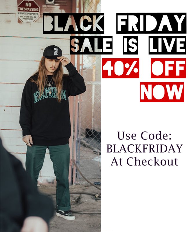 12amRun's tweet photo. 40% OFF!!! BLACK FRIDAY IS HERE!! Use code: BLACKFRIDAY at checkout and receive 40% off your entire order!! 🦃🙌🏽🐖 https://t.co/e3ffj0SI01