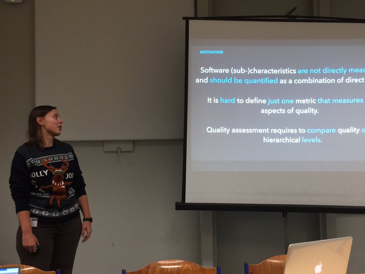 Alexander Serebrenik (@aserebrenik) on Twitter photo How should one combine multiple metrics to assess software quality? <a href="/mulancadabra/">Maria</a> from Linnaeus University in Sweden at <a href="/Benevol2019/">BENEVOL 2019</a> How should one combine multiple metrics to assess software quality? <a href="/mulancadabra/">Maria</a> from Linnaeus University in Sweden at <a href="/Benevol2019/">BENEVOL 2019</a>