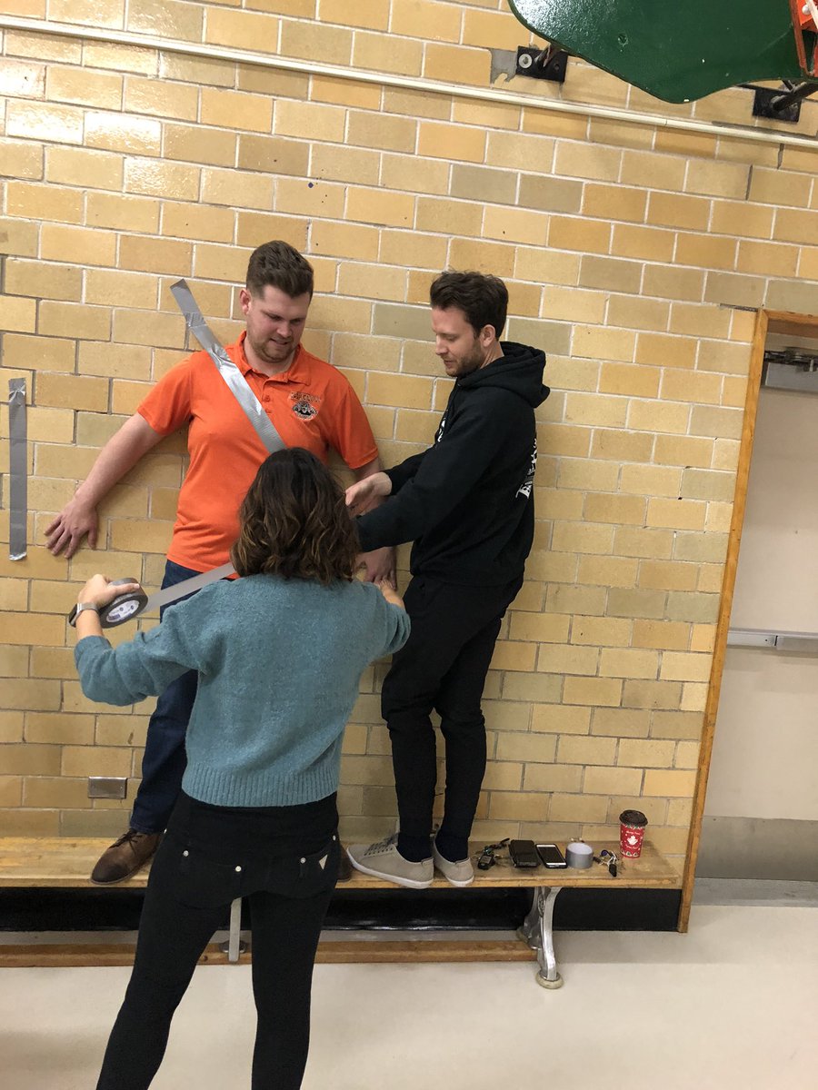 asingh2's tweet photo. Students raised over $250 for @RBE_UnitedWay  @UnitedWayRegina  to see Mr. Duck taped to the wall! Thanks @Mrmduck for being a good sport! @imperial_school @RegPublicSchool https://t.co/IsM1SWuhsr