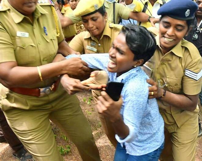 Pic 1: Coimbatore Corporation officials submitting a status report to சமூக ஆர்வலர் who is also TN Minister's brother about Smart City ProjectsPic 2: சமூக ஆர்வலர்  #Valarmathi arrested for protesting against  #Salem8WayProject