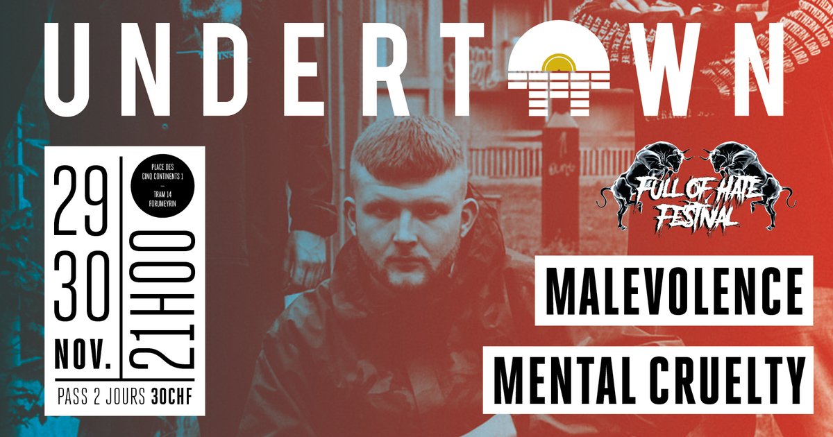 EspaceUndertown's tweet photo. [CE WEEK-END]

Pas de black friday par ici. Ce week-end la bonne affaire c'est cette affiche de fou qu'on a concoctée avec #EmptyChestCrew pour le #FullOfHateFestival il va y avoir du sport et ce ne sont pas les groupes attendus qui diront le contraire. https://t.co/jy1hnZ0f77
