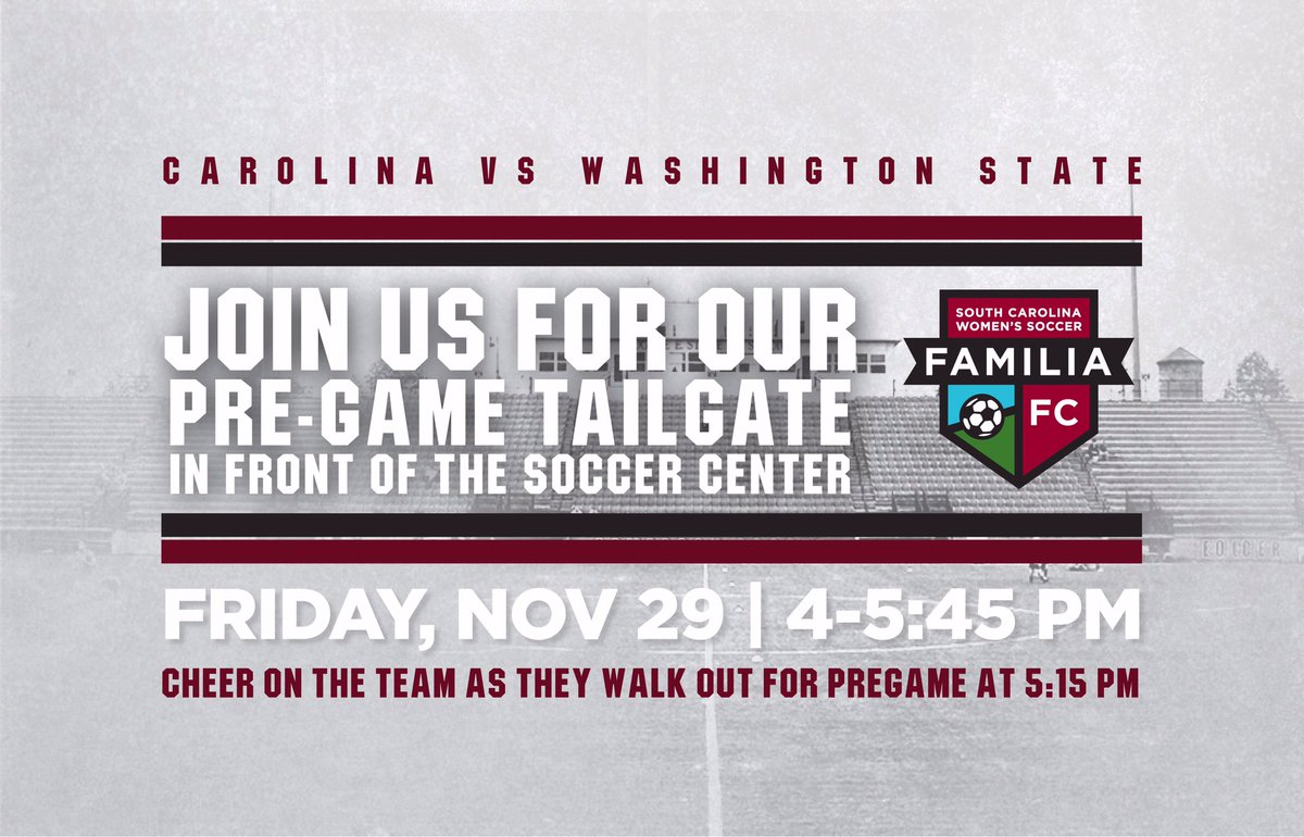 It’s Elite Eight game day! Come join us for some pre game tailgating then stay to watch the match🤙. Know #gamecock nation will be loud &amp; proud!!
