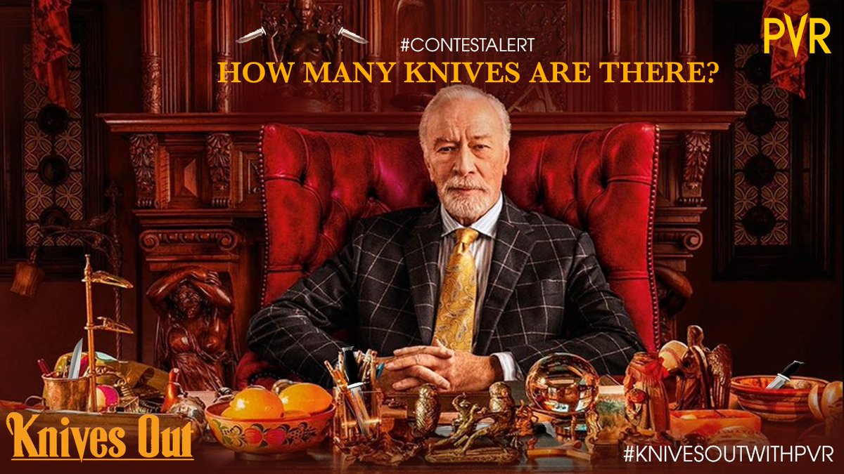 _PVRCinemas's tweet image. 📢 #ContestAlert #KnivesOutWithPVR 📢

#Retweet, like and comment and stand a chance to #WinExcitingSurprises*.

There’s been a murder in the mansion! But can you help us find the killer? Tell us how many knives you can find in the comments below. 

@KnivesOut