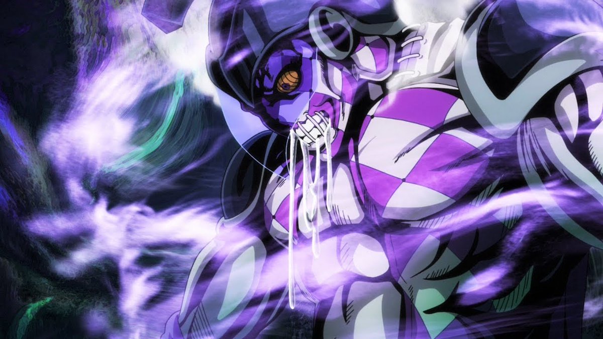 PURPLE HAZE [1/2]No matter what backstory you follow for Fugo, Purple Haze is everything he repressed. It's a Stand that lashes out, but it's also a Stand that's childlike and innocent. Haze is very open about his feelings and that scares Fugo.