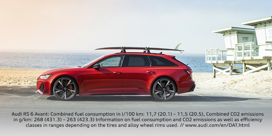 Starting into the #weekend with an icon: the #Audi #RS 6 Avant. RS #design and Avant practicability make it the perfect #weekendcar. What's your favorite short #trip #destination?