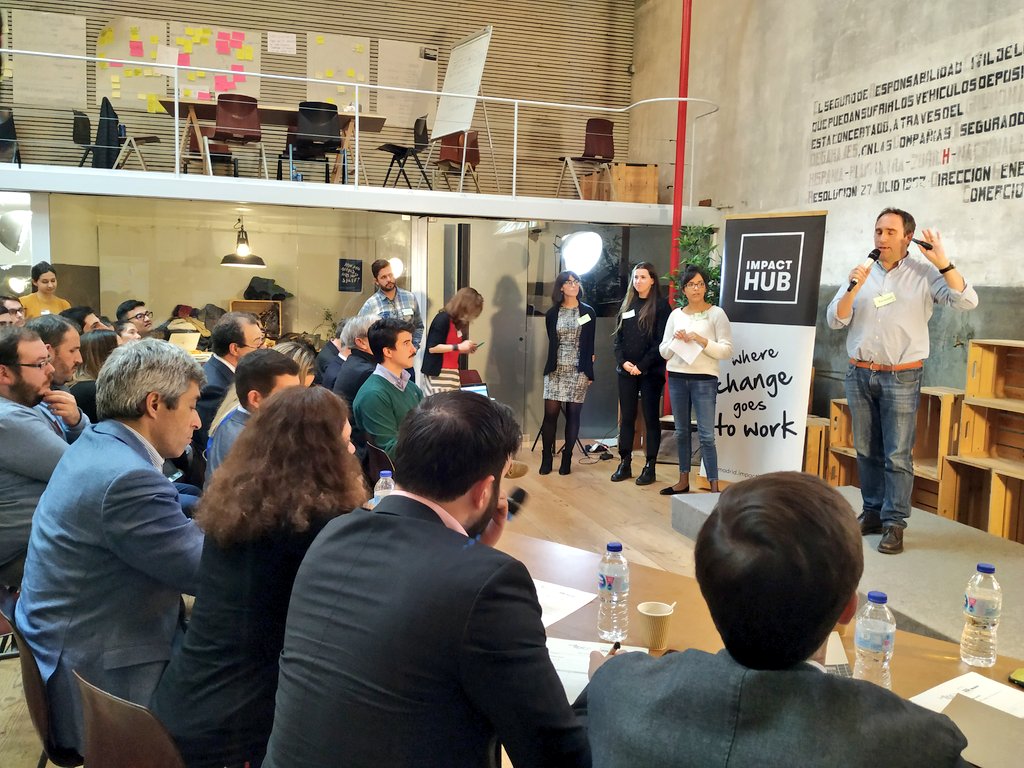 ImpactHubMAD's tweet photo. Retos sobre #Movilidad: una propuesta de nodo colaborativo para mejorar el transporte y distribución de niños a sus coles y un sistema de gestión de datos del tráfico para que el ayuntamiento pueda generar un plan de movilidad eficiente.#ods11 #Hack4Cities https://t.co/3XZypAlAxf