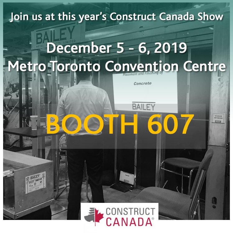 baileymetal's tweet photo. Joins us again at this yearโs Construct Canada Show! We will be at BOOTH 607. Drop by to say hello and discuss with us on how our steel products can help your next project. #constructcanada2019 #constructcanada #toronto #metrotoronto #baileymetal #tbs2019 https://t.co/zLkfM0LONh