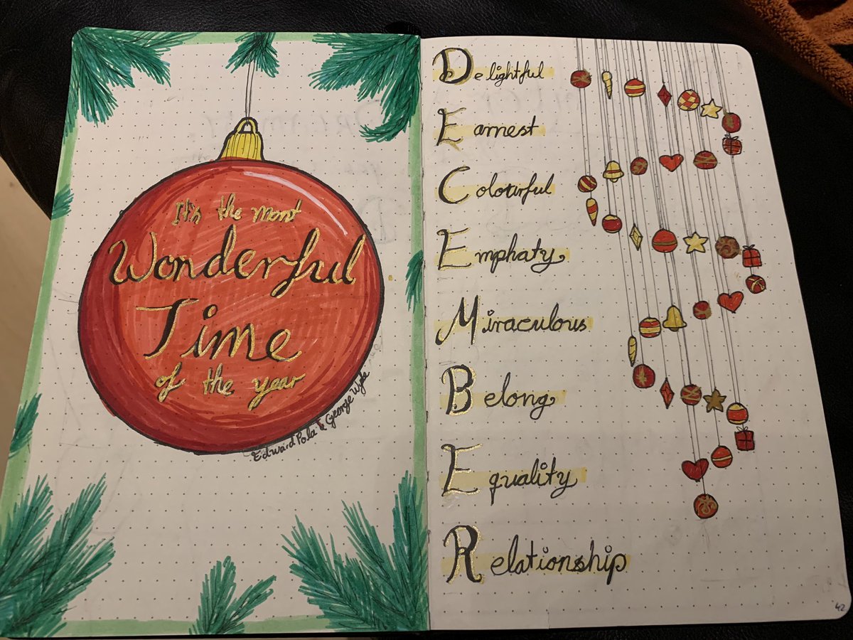 Outdone myself with the December coverpage for my #bulletjournal ~

#bujo #bujomonthly