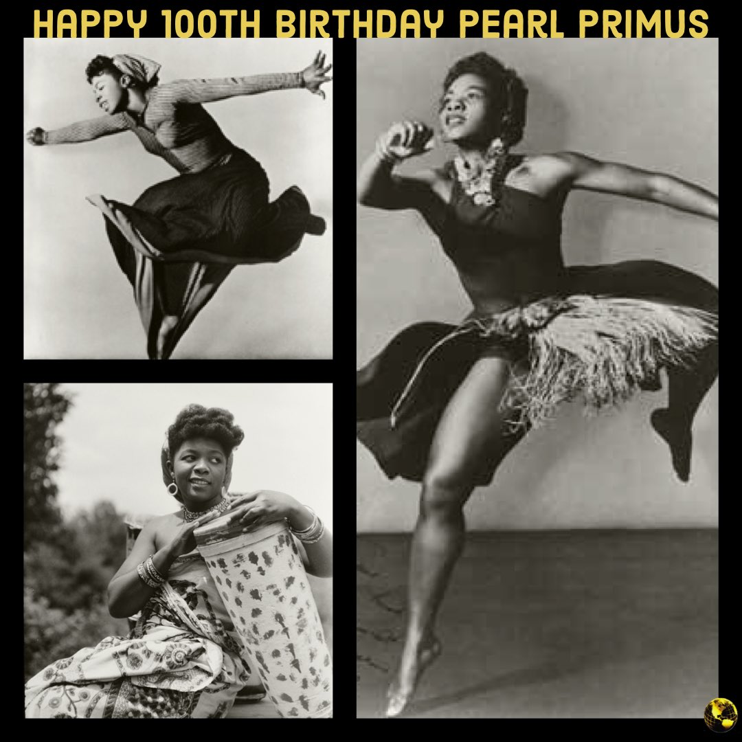 Happy 100th Birthday!
Pearl played an important role in the presentation of African dance to audiences outside African culture. “The dance is strong magic. The body can fly without wings. It can sing without voice. The dance is strong magic. The dance is life.” -Pearl Primus