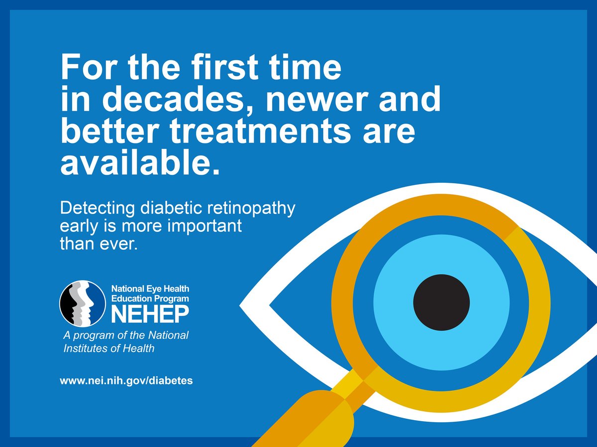 #DiabeticRetinopathy is the most common cause of vision loss in people with diabetes, but you can take steps to protect your sight. Learn more: nei.nih.gov/learn-about-ey… #NationalDiabetesMonth