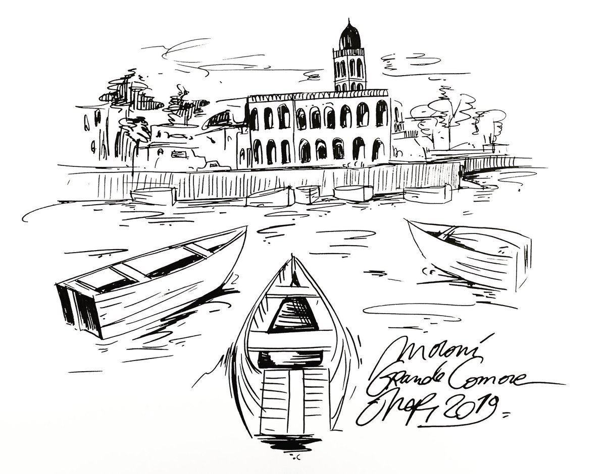 Oner_GIZ's tweet photo. #MORONI #COMORES #Draw #Art #Sketch #Ngazidja #Itsandra #Marseille #Mosque #Illustration https://t.co/CFoP4QlhCD