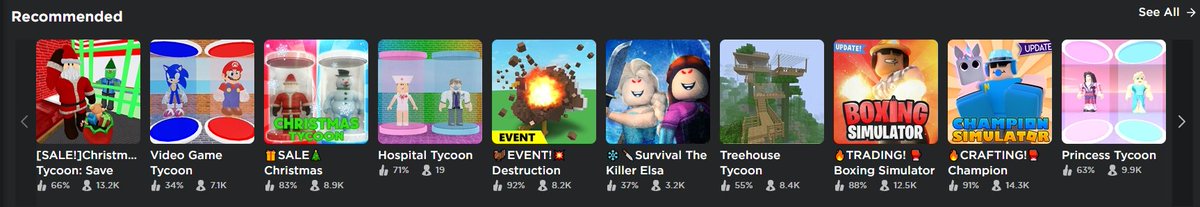 Valueking On Twitter I M Glad Roblox Is Recommending Some Good