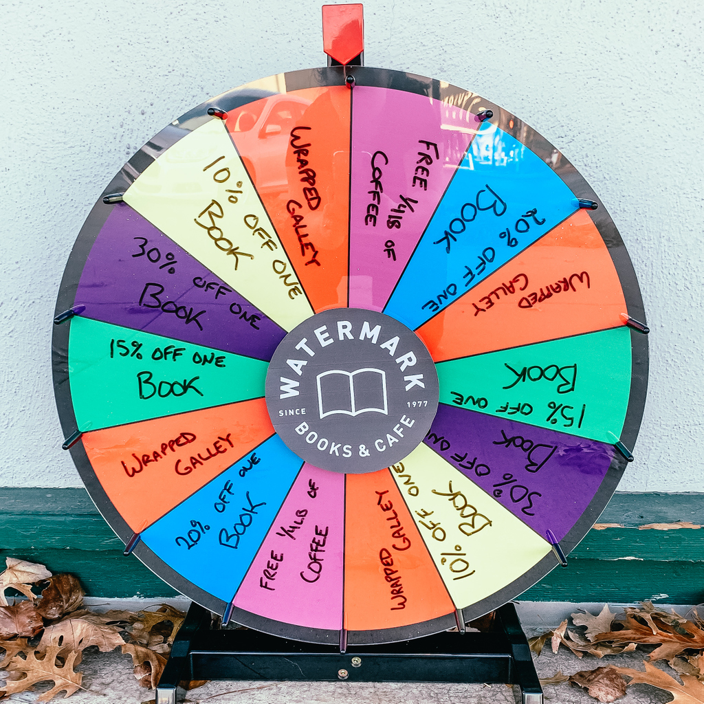 Watermarkbooks's tweet photo. Who's ready to spin our wheel of prizes tomorrow?! Join us for #SmallBusinessSaturday all day tomorrow!! 

Check out all of the fun happenings and specials at https://t.co/Vx9UYut0qR

@dddict  @OldTownWichita  @DowntownWichita   #sbs2019 #shoplocal #ShopsmallICT #SBSICT https://t.co/8cAmtcC56F