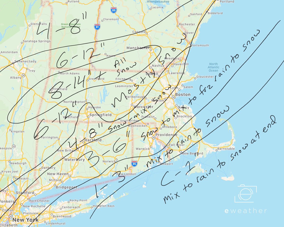 I struggled with this one...tough storm...first of the season...brutal forecast. Here’s my first call. Will tweak as necessary.