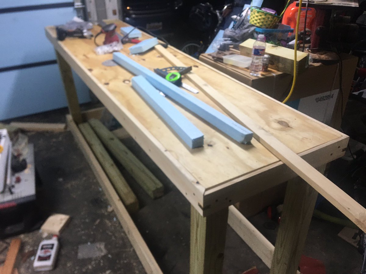 Well she ain’t pretty, and she isn’t done, but I almost have a work bench!