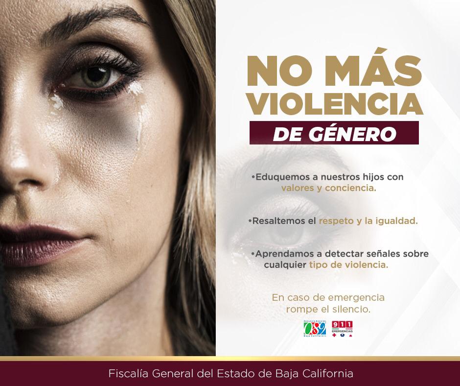 FGEBC's tweet photo. La violencia de género es un mal social que debemos erradicar, si eres víctima o conoces de alguien que sufra algún tipo de maltrato denuncia.
#FiscalíaBC #GuardiaBC #Prevención https://t.co/B40Nycv9yy