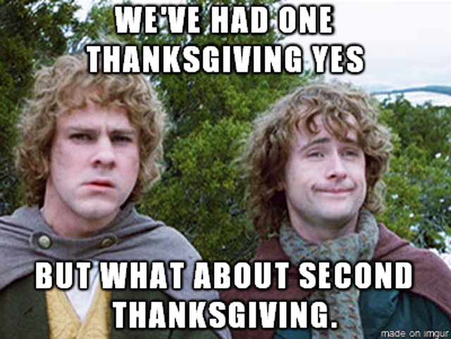 HTDSpod's tweet photo. #historymemefriday (kind of)
I don't think he knows about second Thanksgiving, Pip.
#secondthanksgiving #merryandpippin #LOTR #thanksgivingfordays https://t.co/wJrOBF4NUM